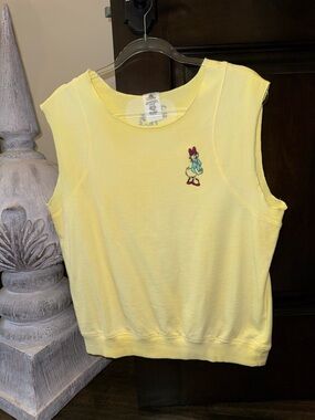 Disney Yellow Sleeveless Tank with Daisy Duck Embroidery